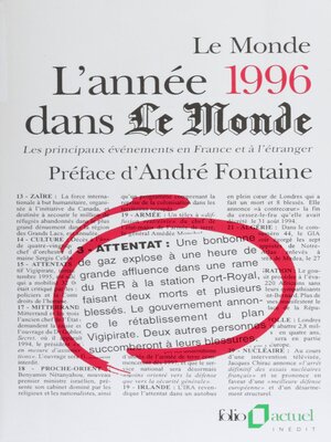 cover image of L'année 1996 dans « Le Monde »